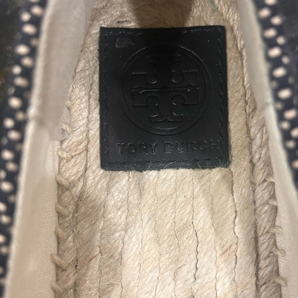 Tory Burch Black “Lonnie” Logo Espadrilles SIZE 9.5 - Picture 2 of 6
